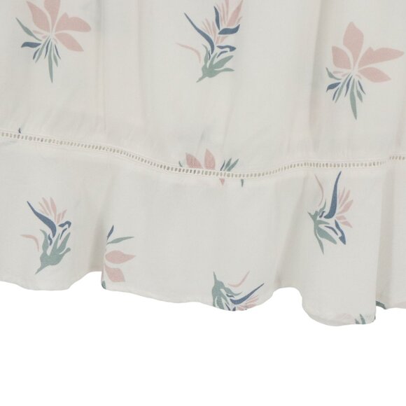 Faherty White Lotus Blossom Floral V-Neck Phoenix Dress L - Picture 8 of 9